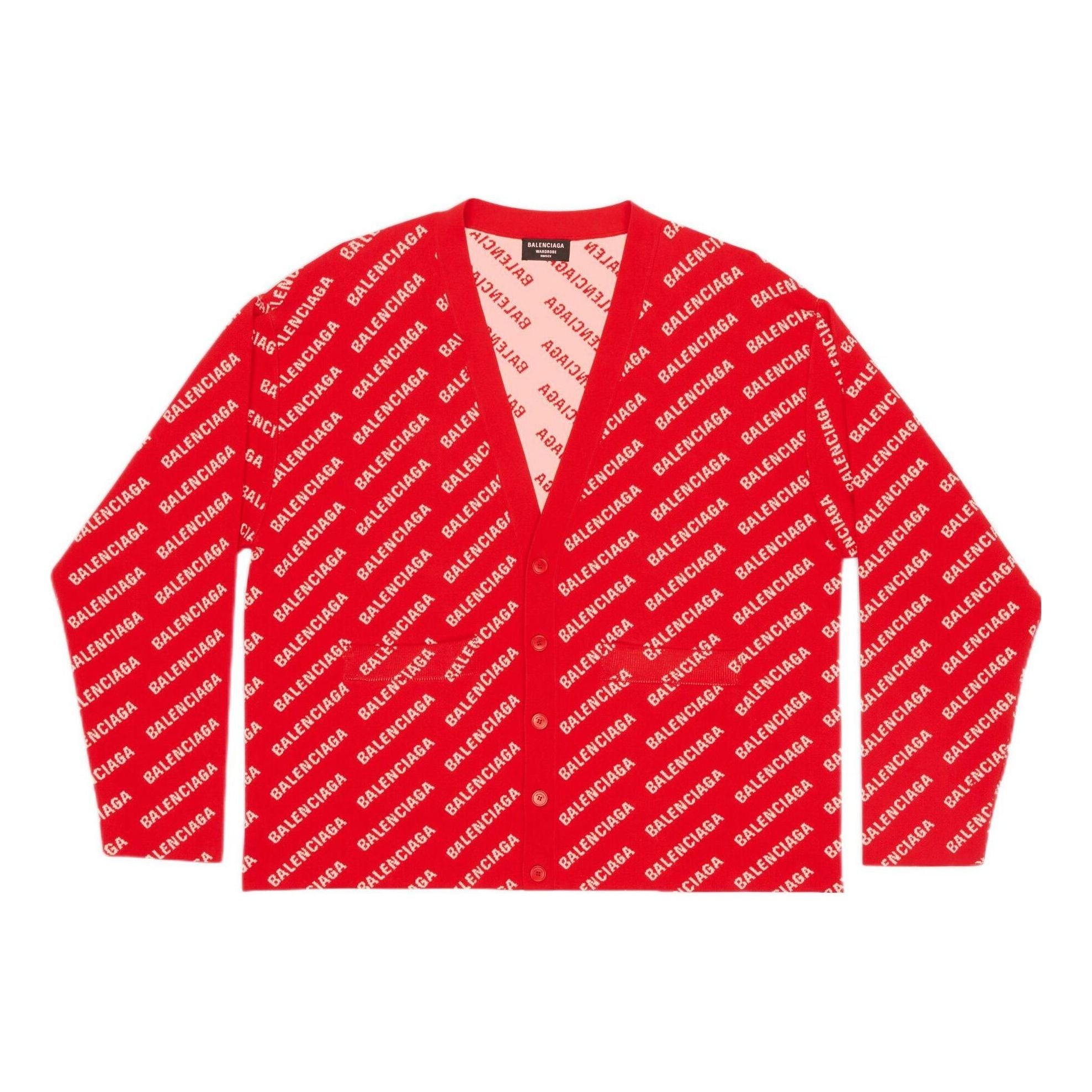 

Кардиган Balenciaga Mini Allover Logo Cardigan 'Red White' 699822T32336090, красный
