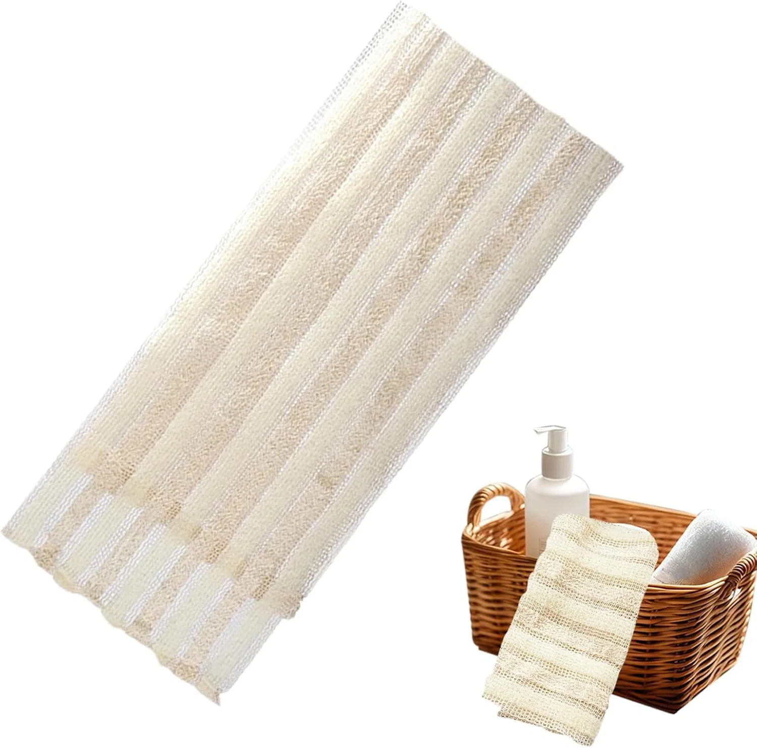 Мочалка для тела скраб, Generisch, 250 г, 100x23 см, Cream-coloured