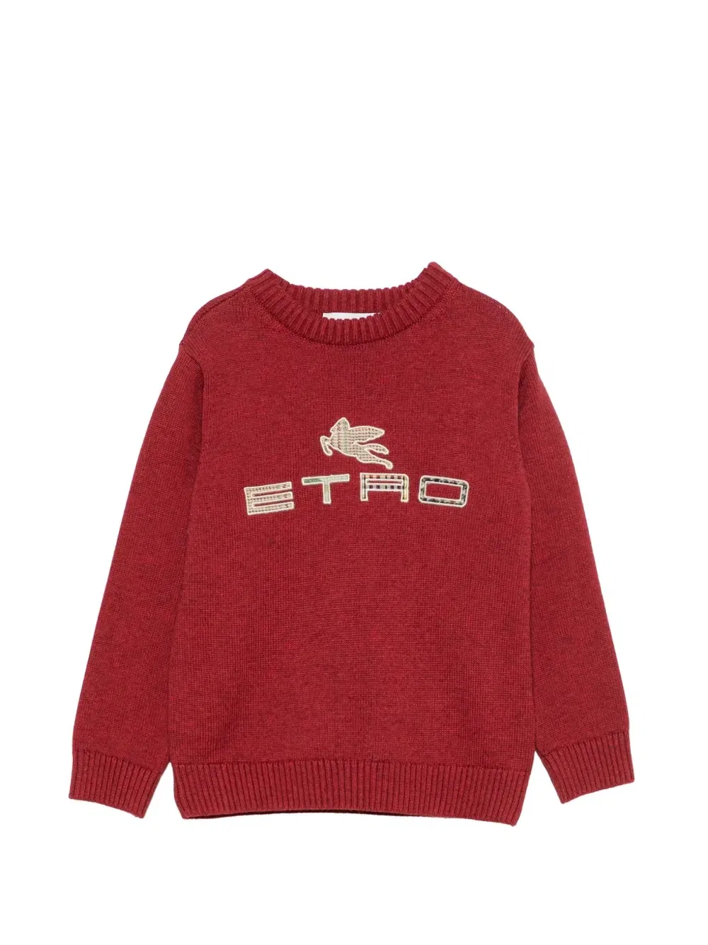 Свитер с вышивкой логипа Pegaso Etro Kids, красный