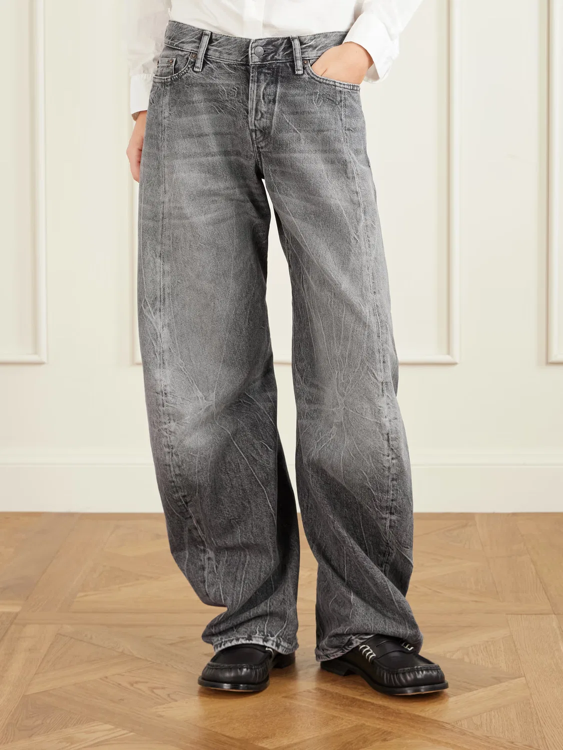 Джинсы с низкой посадкой и широкими штанинами модель 2006F Acne Studios, черный — фото 3
