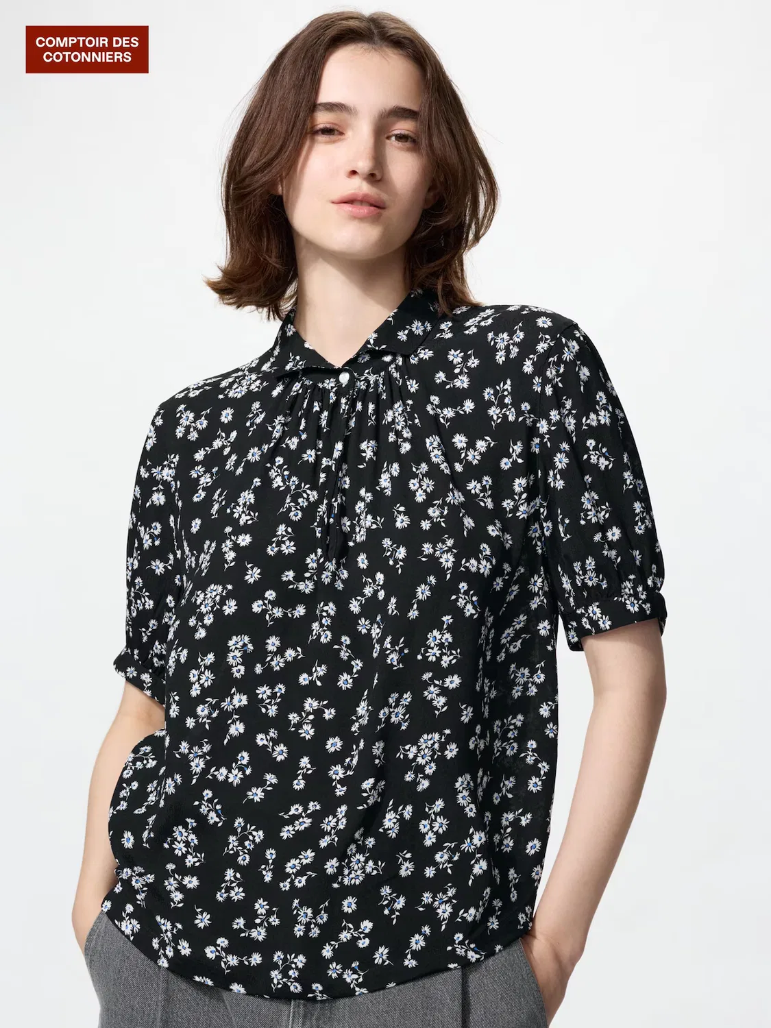 Блузка Uniqlo, женская, черный