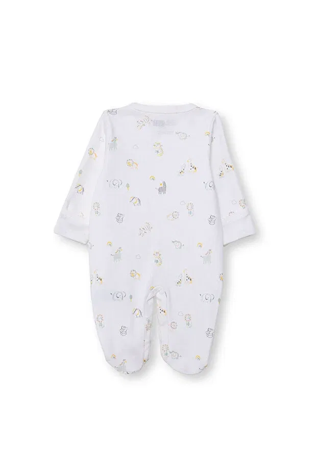 Детский комбинезон для мальчиков с принтом Ebebek Hello Baby, White Printed — фото 2