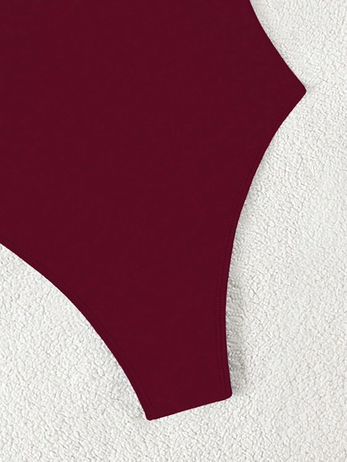 Женский слитный купальник с вырезами и открытой спиной Burgundy — фото 3