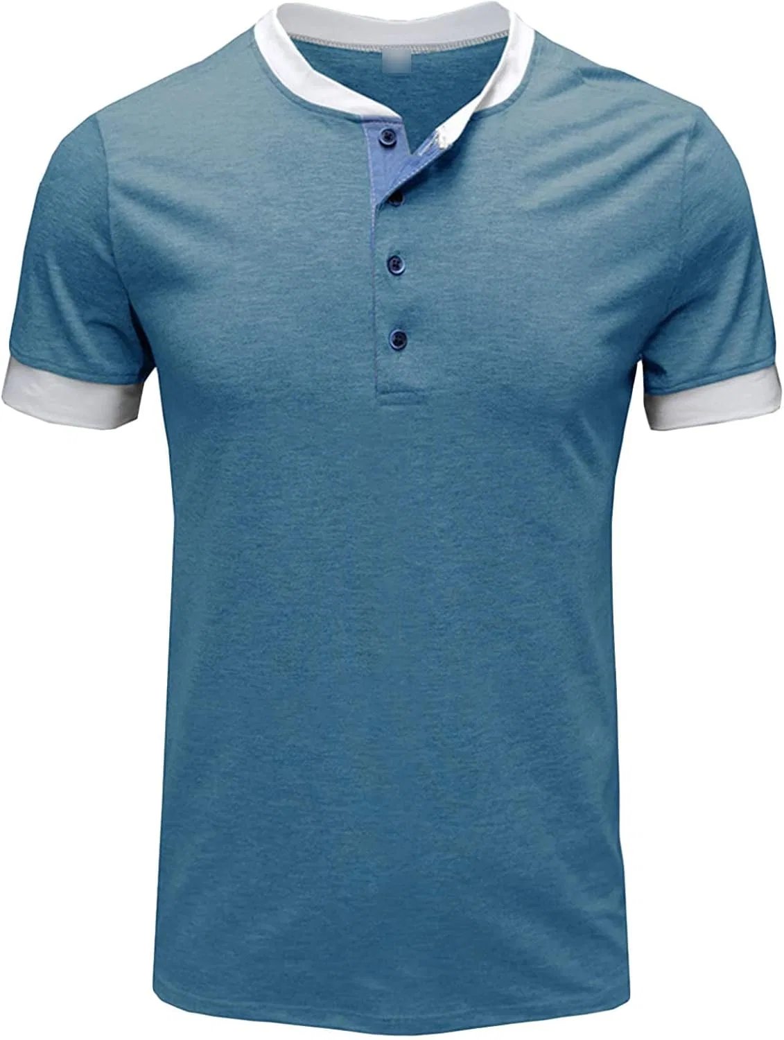 Мужская футболка-поло с коротким рукавом Henley, Blue