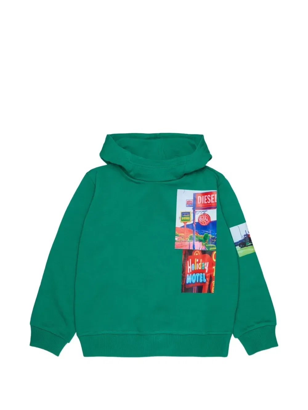 Худи с фотопринтом Diesel Kids, зеленый