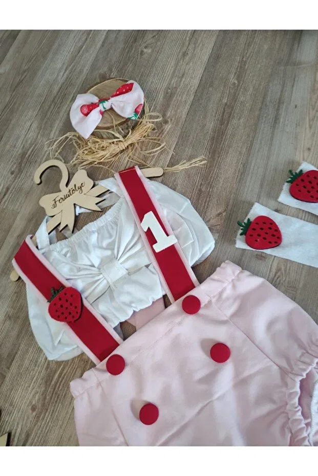 Детский комбинезон для девочек хлопковый Strawberry concept baby girl pink red striped cake pop costume Feriatolye, Pink