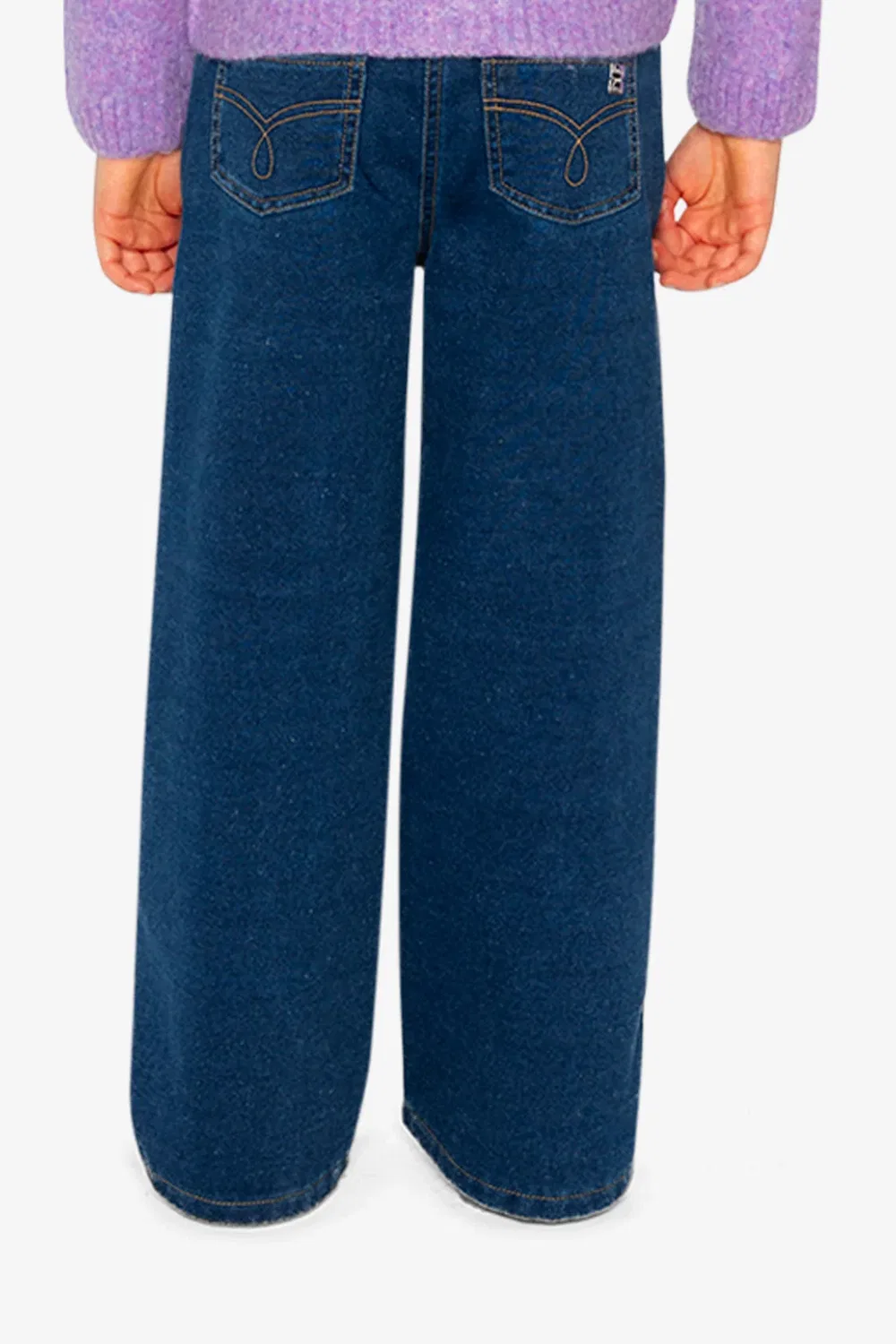 Детские леггинсы-джинсы с блеском и широкими штанинами Deux par Deux, Navy Blue Denim — фото 4