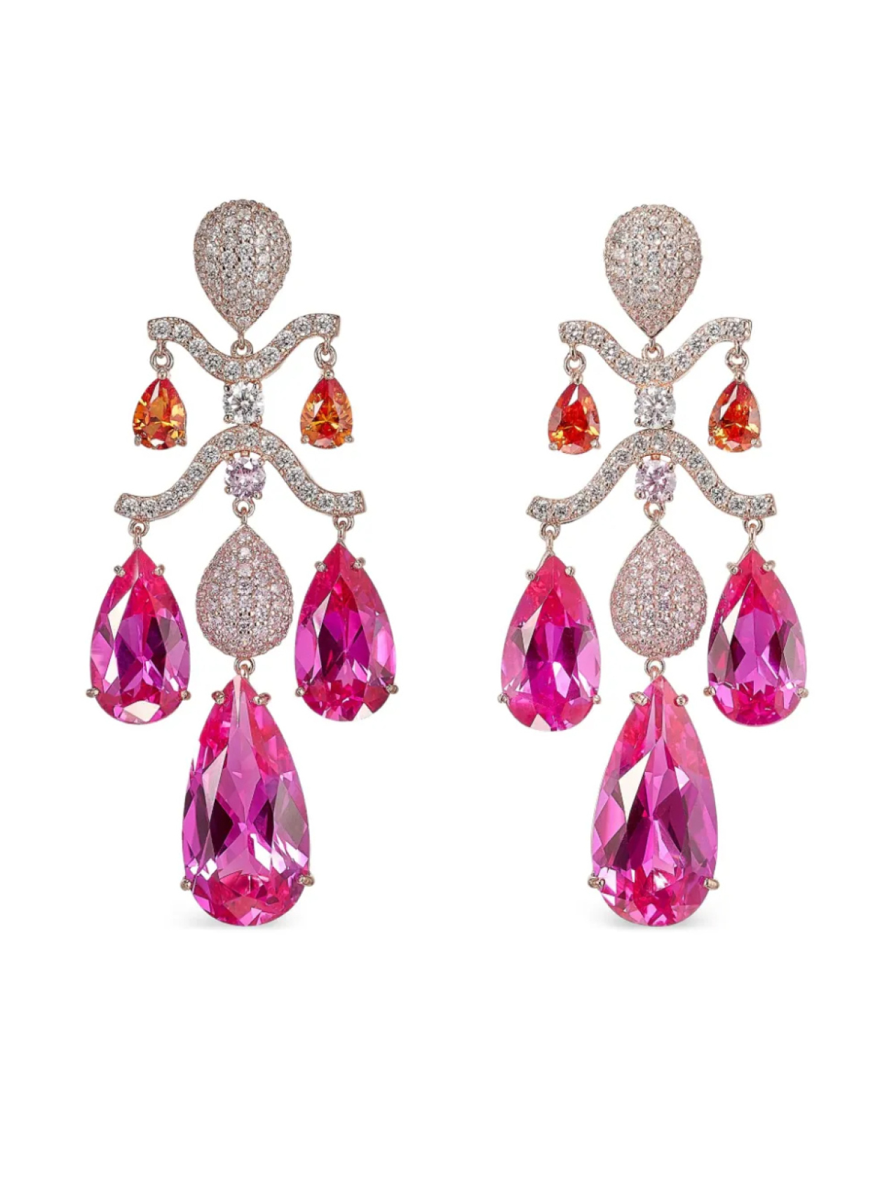 

Anabela Chan золотые серьги Chandelier с бриллиантами, розовый