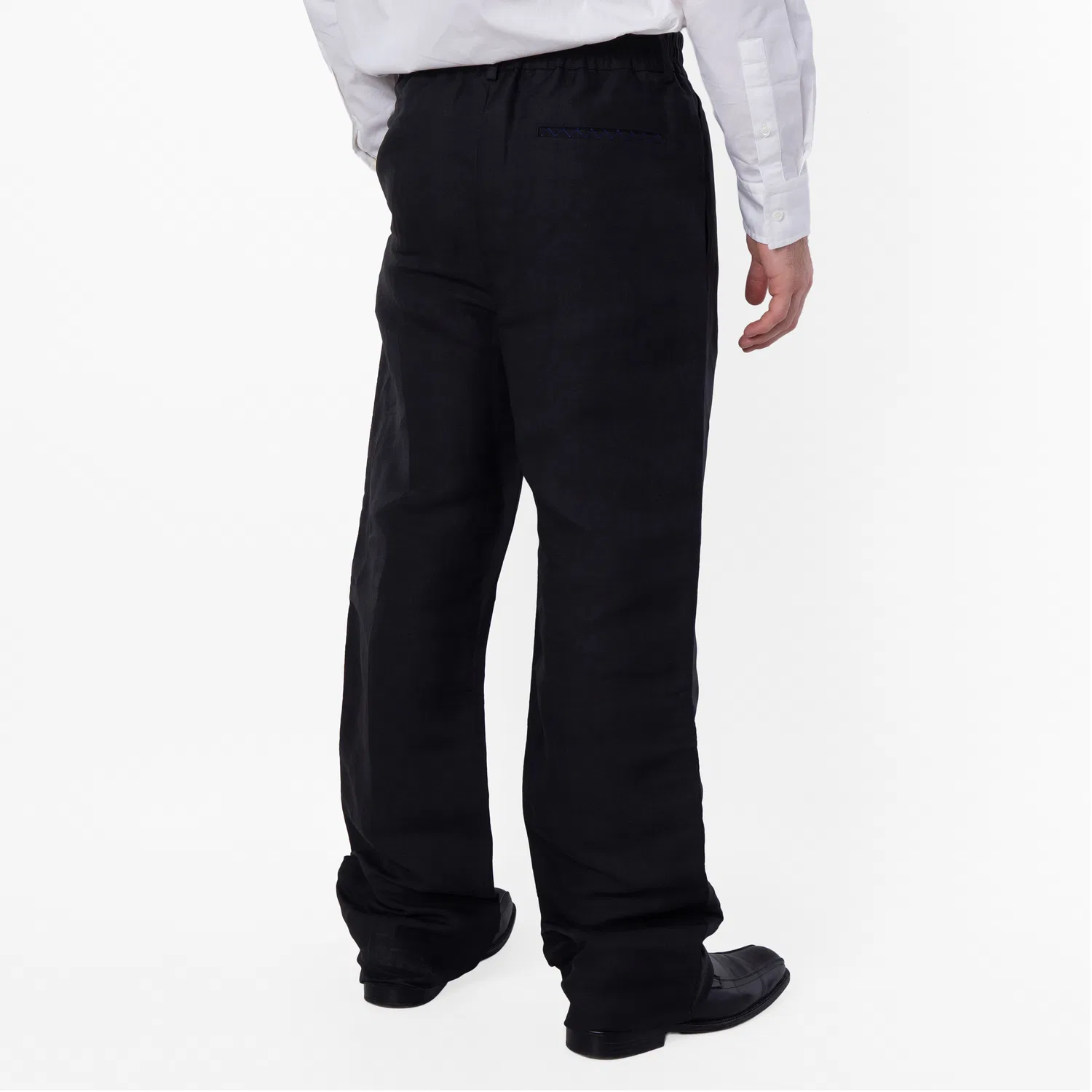Брюки классические из канваса Knight Hardware Burberry, Silver/Black — фото 3
