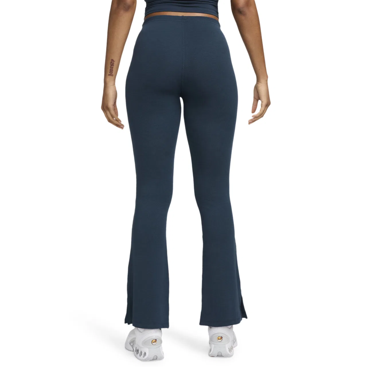 Женские брюки Chill Knit Medium Rib Flare Nike, цвет Armory Navy/Sail — фото 2