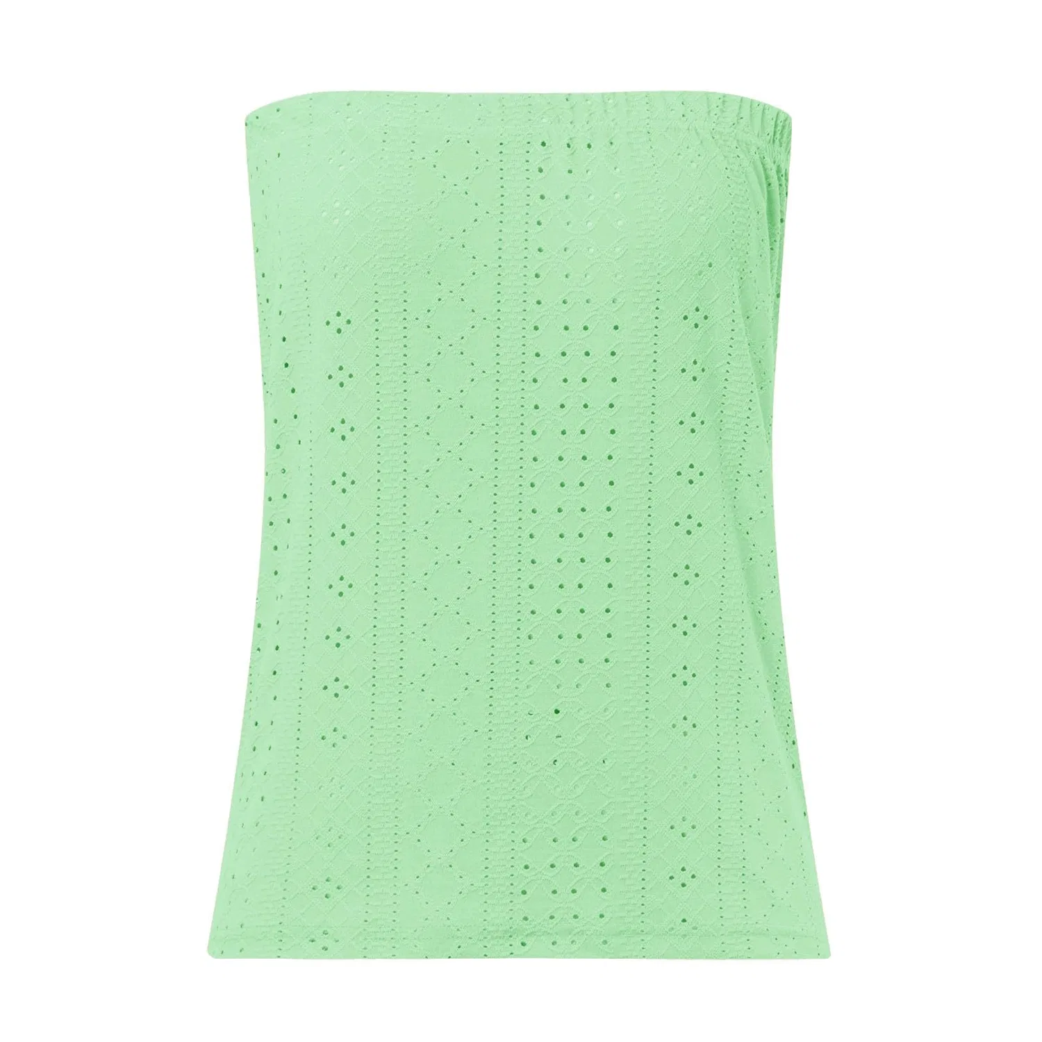 Женский топ без рукавов с перфорированной вышивкой, Mint Green 1 — фото 4