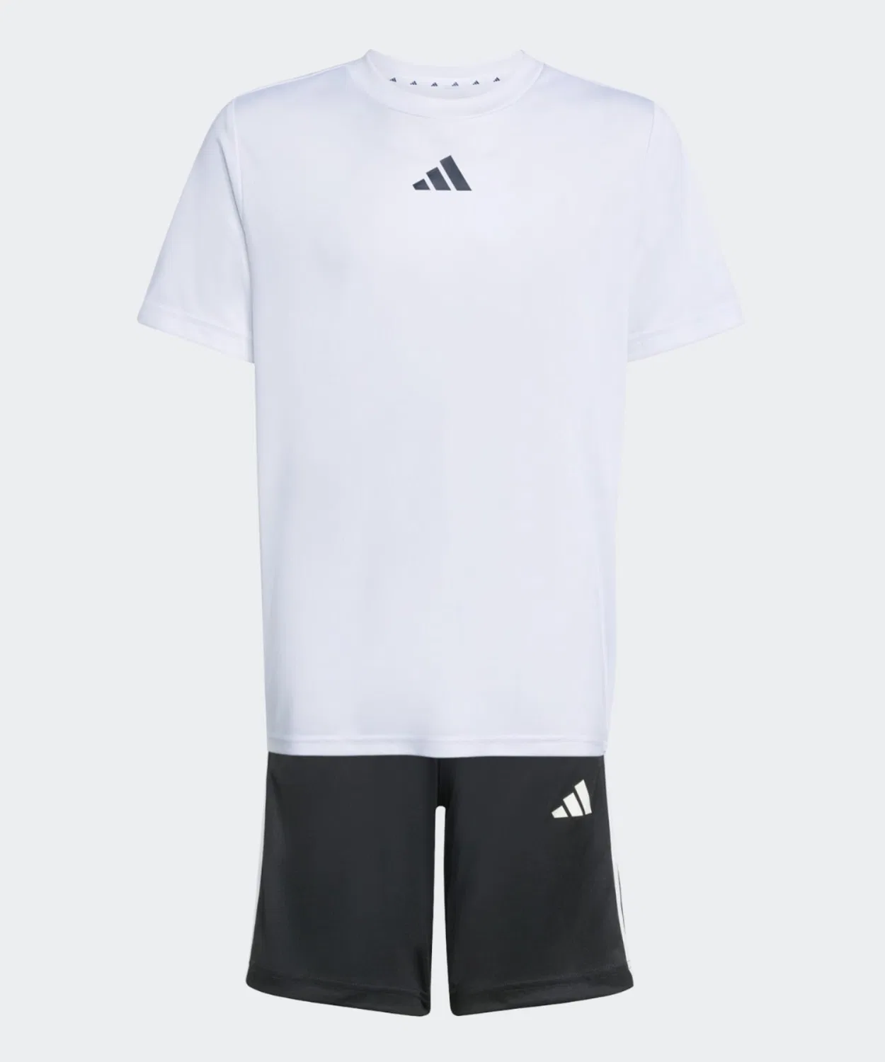 Детский комплект из футболки и шорт с принтом три полосы Train Essentials Adidas, Белый