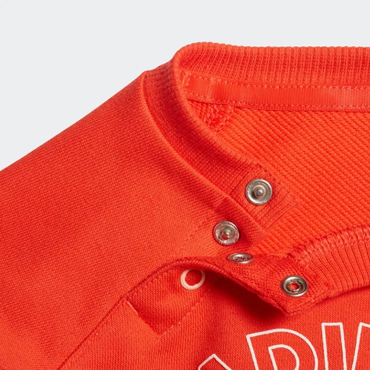 Детский комплект из футера с длинным рукавом Adidas, Orange/Gray — фото 4