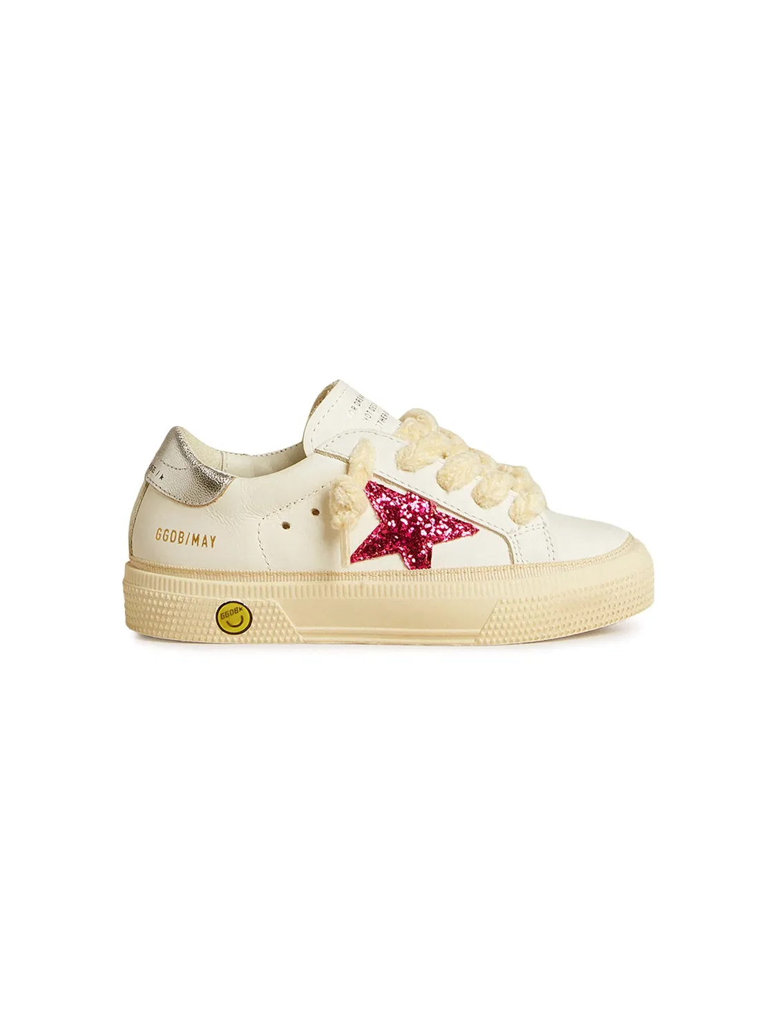 Кроссовки из кожи с блестками Golden Goose, белый
