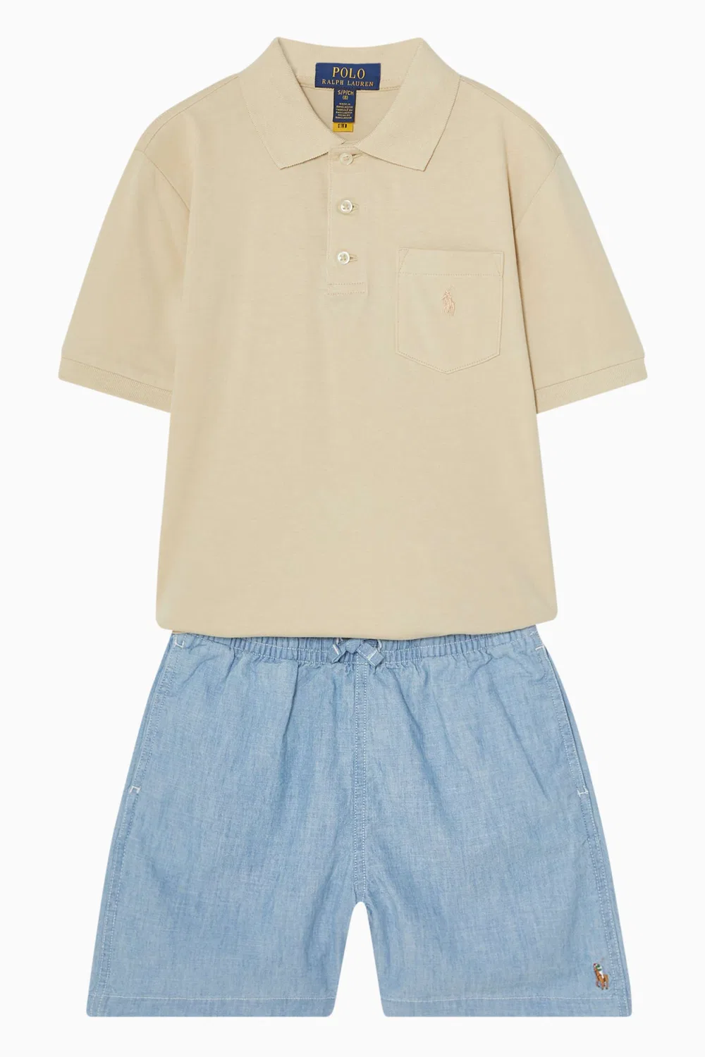 Футболка поло из хлопковой сетки Polo Ralph Lauren, нейтральный — фото 2