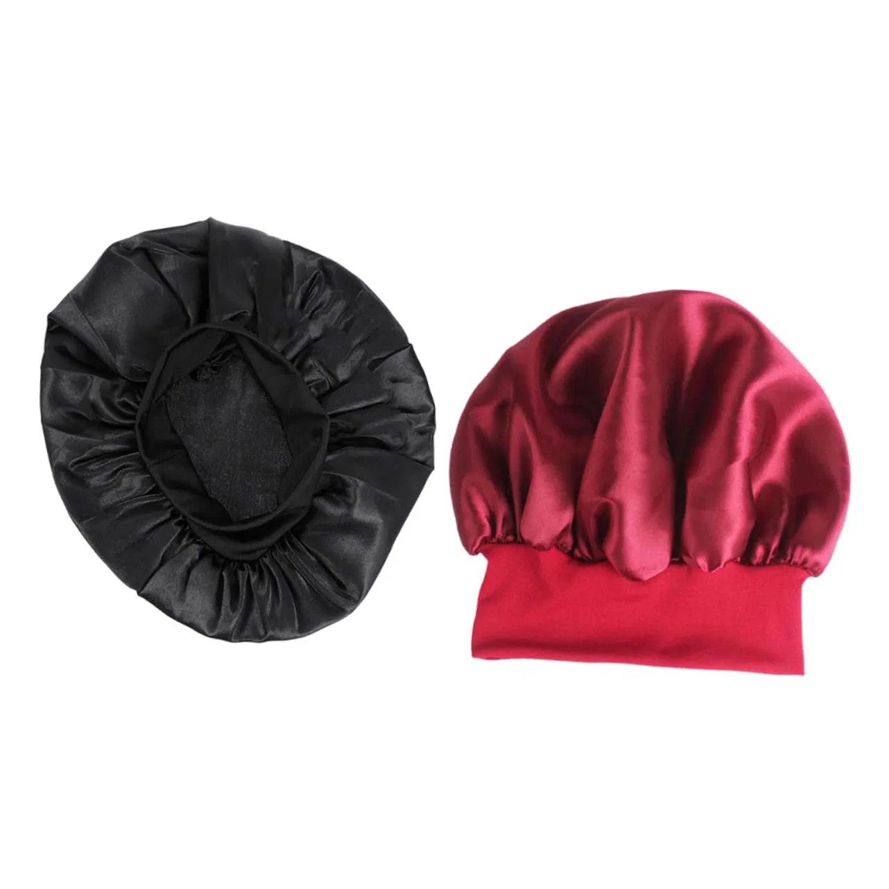 Шапочка для сна и душа, MUCKLILY, набор 2 шт, Black Wine Red