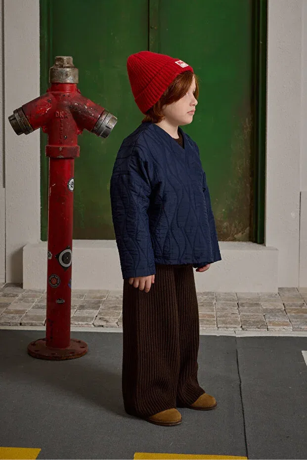 Детское пальто для девочек стеганое Fahhar Kids, Navy Blue — фото 2