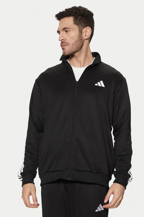 Мужской спортивный костюм с принтом 3S French Terry Tracksuit Adidas, Schwarz — фото 3