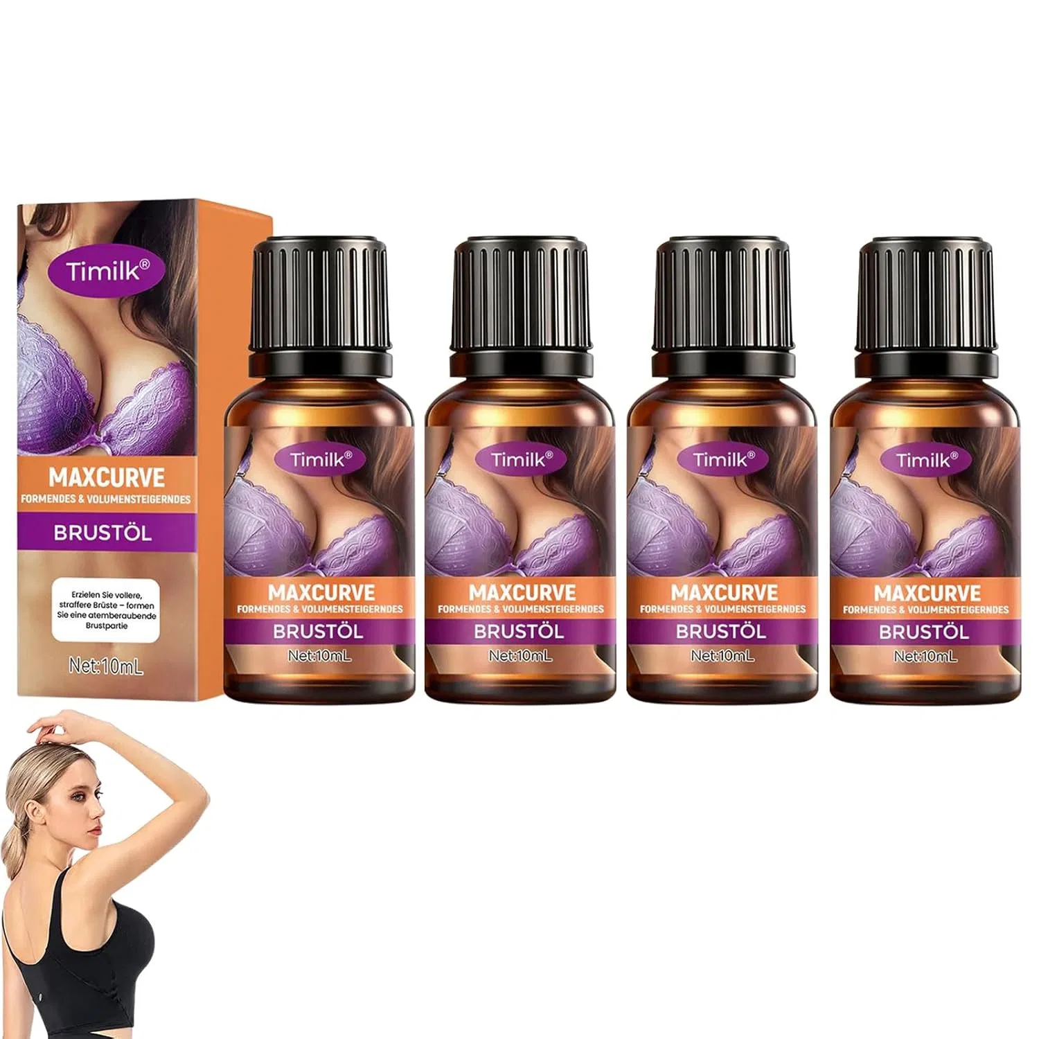 Масло для груди и ягодиц Timilk MaxCurve, 4 шт., 10 мл Ditu