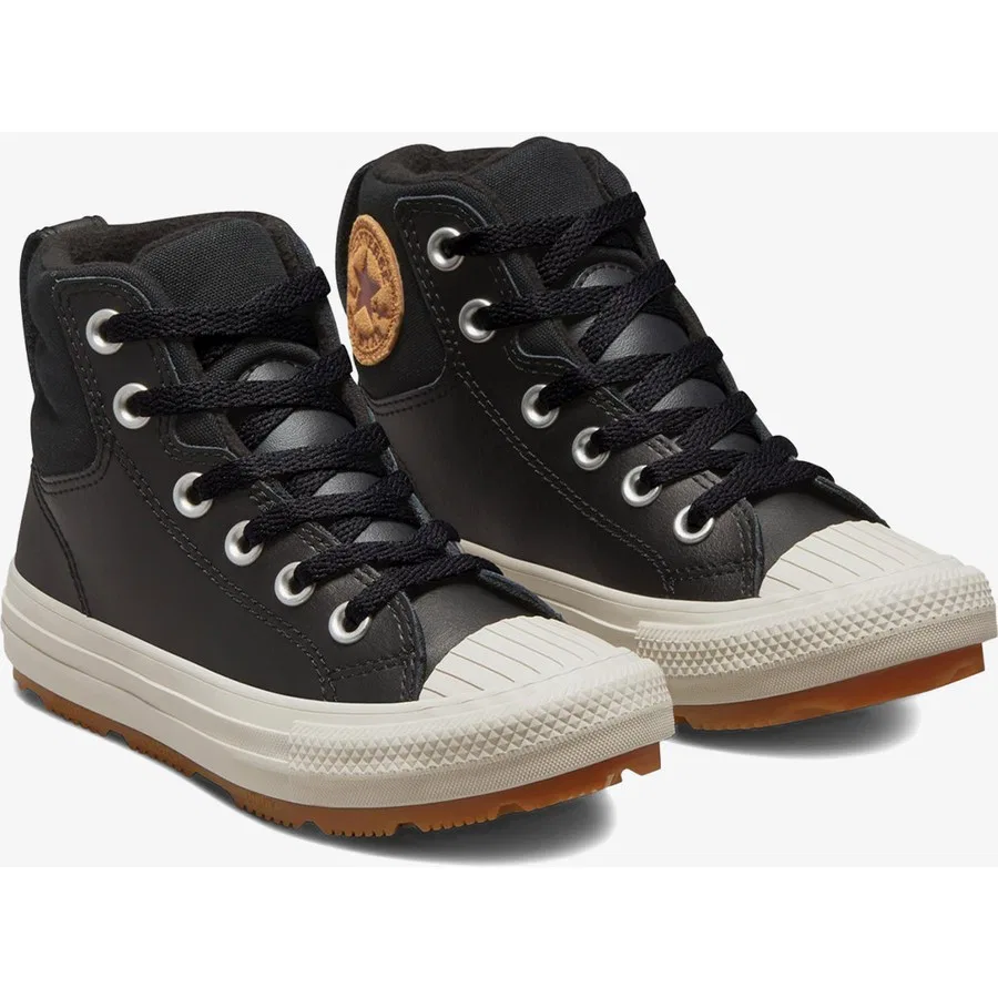 Детские ботинки из кожи с шнуровкой Chuck Taylor All Star Berkshire Converse, Черный — фото 4