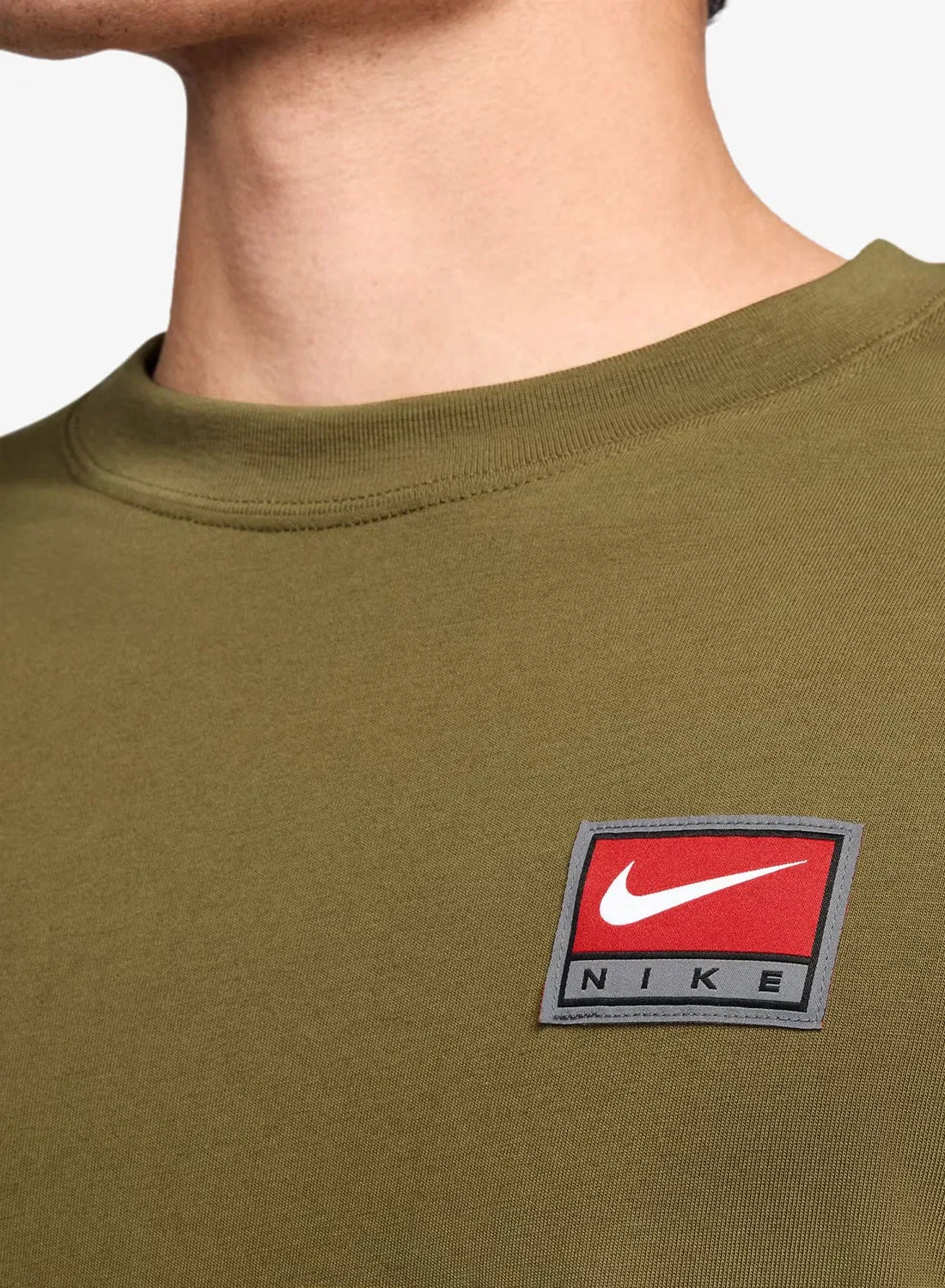 Футболка трикотажная оверсайз Nike, оливковый — фото 3