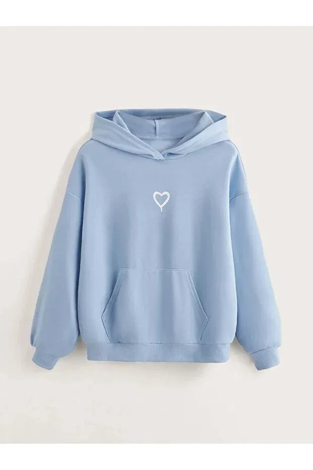 Детское худи для девочек с принтом Novibe, Baby Blue