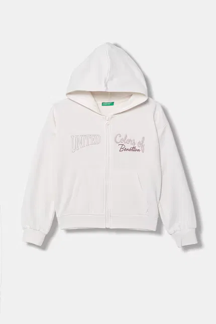 Бежевая детская толстовка на молнии United Colors of Benetton
