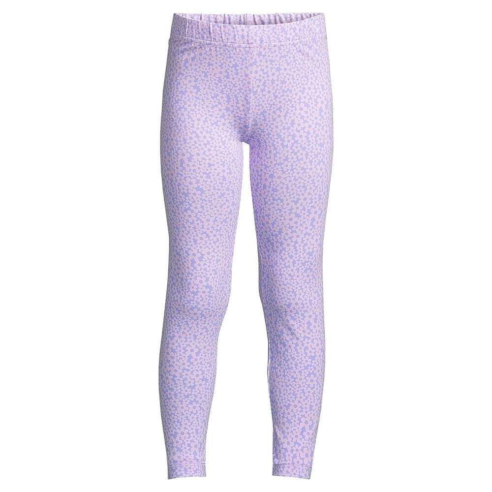 Леггинсы Lands' End TOUGH COTTON для девочек 10–16 лет, большие размеры, цвет Warm Lavender Daisy