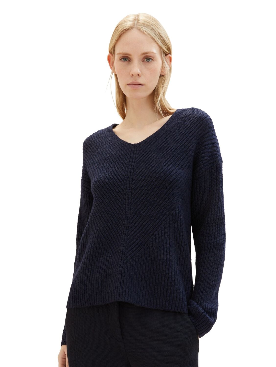 

Свитер Tom Tailor KNIT V NECK, синий