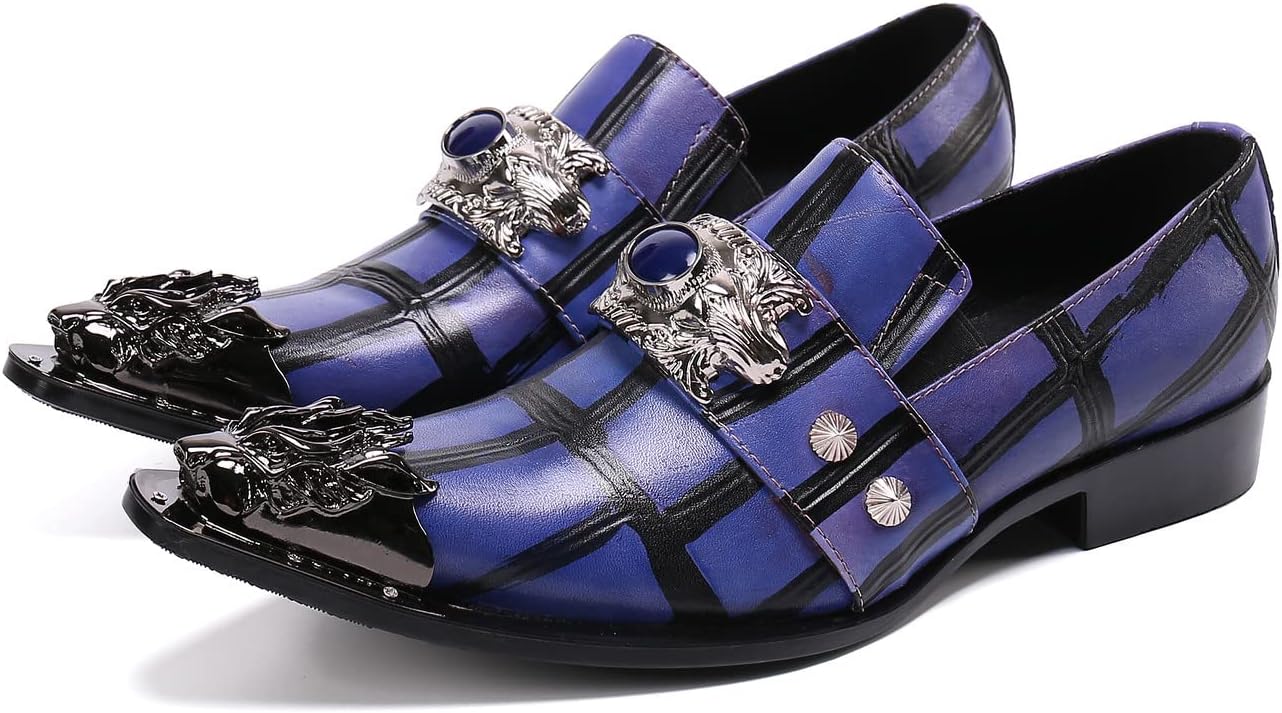 

Мужские классические туфли-лоферы Santimon, свадебные с бусинами, из натуральной кожи, уникальные, без шнурков, классические смокинговые туфли для мужчин, темно-фиолетовый