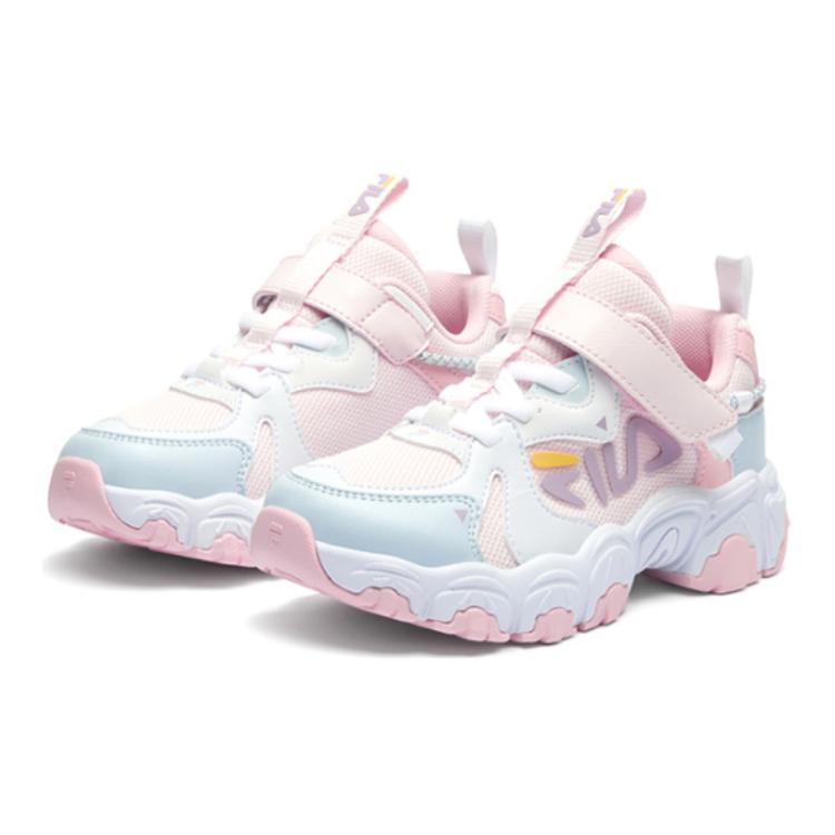 FILA KIDS Кроссовки Cat Paw с противоскользящей подошвой и амортизацией, низкие, детские повседневные, розово-белые — фото 3