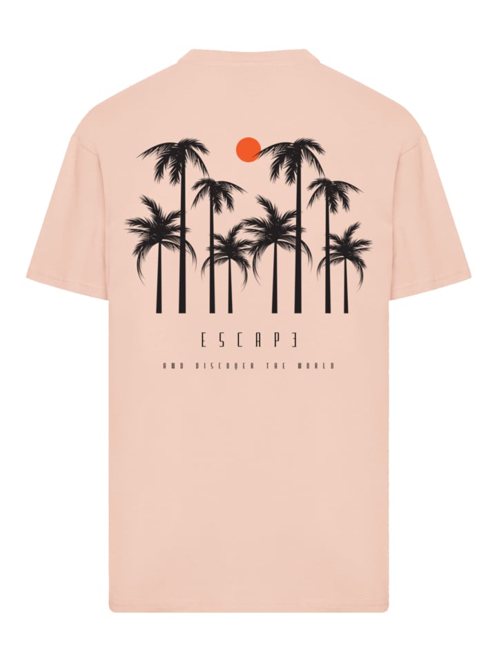 

Футболка большого размера Побег Откройте для себя мир Пальмы в янтаре F4NT4STIC