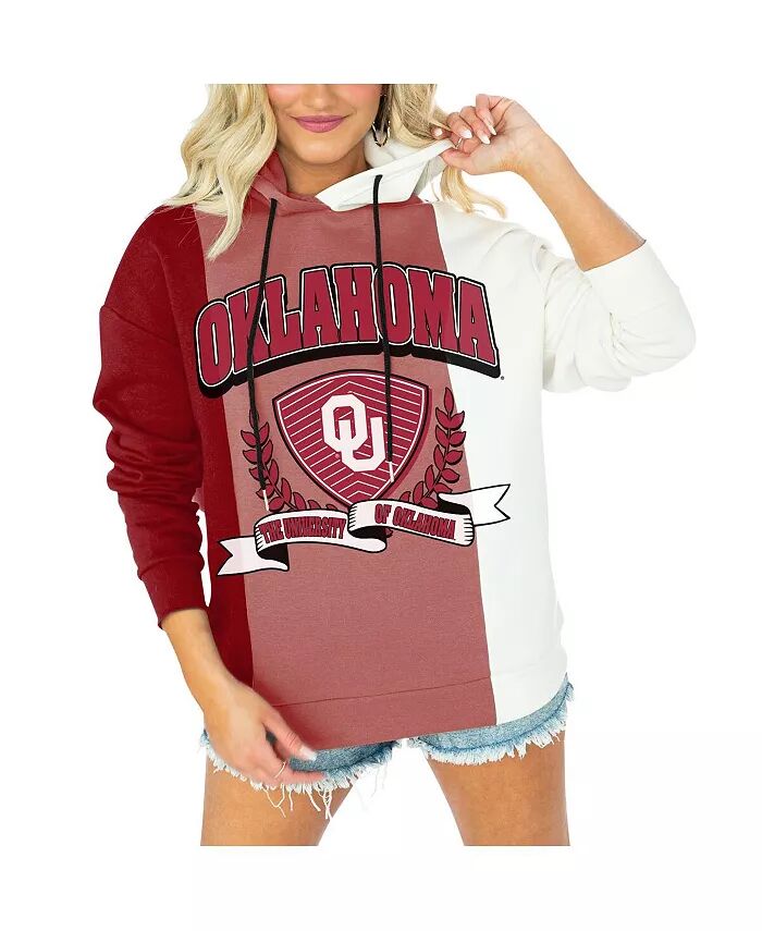 

Женская толстовка с капюшоном Crimson Oklahoma Sooners Hall of Fame с цветными блоками Gameday Couture