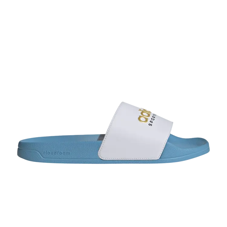 

Кроссовки Adilette Shower Slide, цвет Team Light Blue White Matte Gold, Белый, Кроссовки Adilette Shower Slide, цвет Team Light Blue White Matte Gold