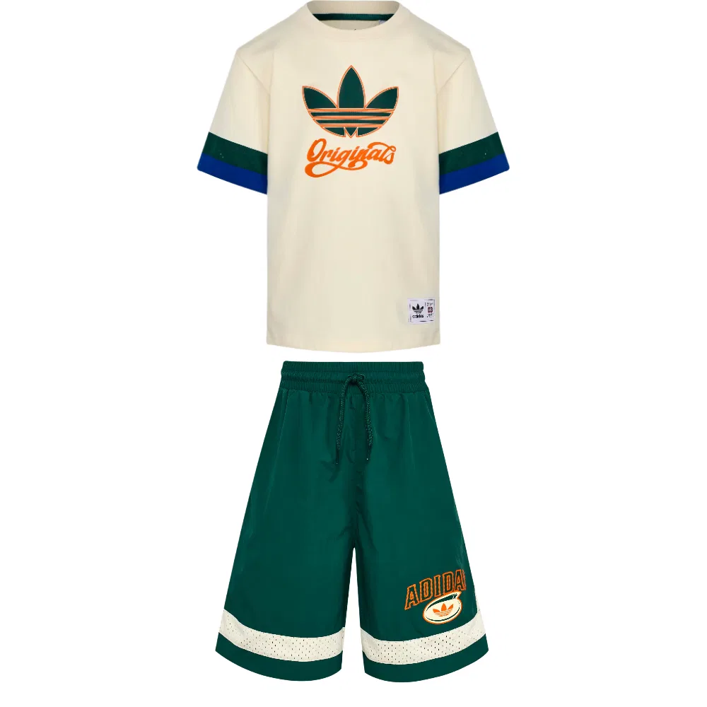Детский спортивный костюм Casual Sportswear 2 Piece Set Adidas Originals, Ivory/Forest Green