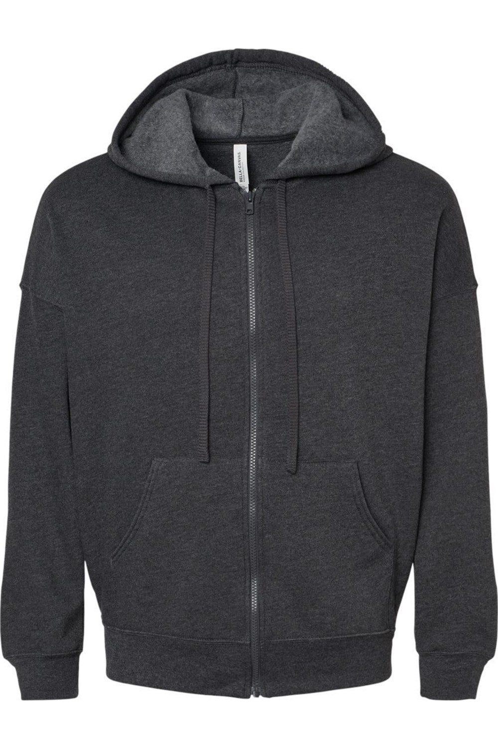 

Толстовка с капюшоном BELLA + CANVAS Unisex Sponge Fleece DTM Full Zip, темно-серый