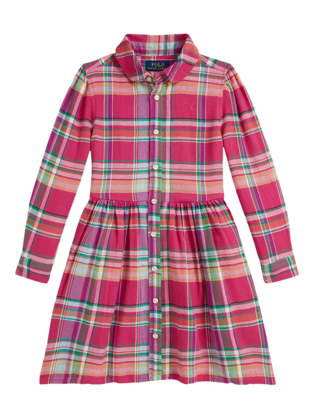 

Клетчатое платье на пуговицах POLO RALPH LAUREN KIDS, розовый