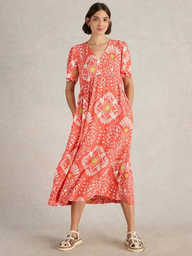 

Платье миди с V-образным вырезом Lucy Floral White Stuff, Orange