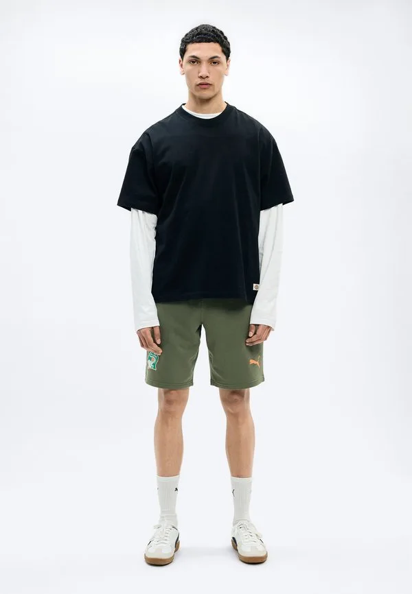 Кот-Д'Ивуар fif ftbless шорты национальная сборная одежда Puma, Loden Green/Melon Glow — фото 2