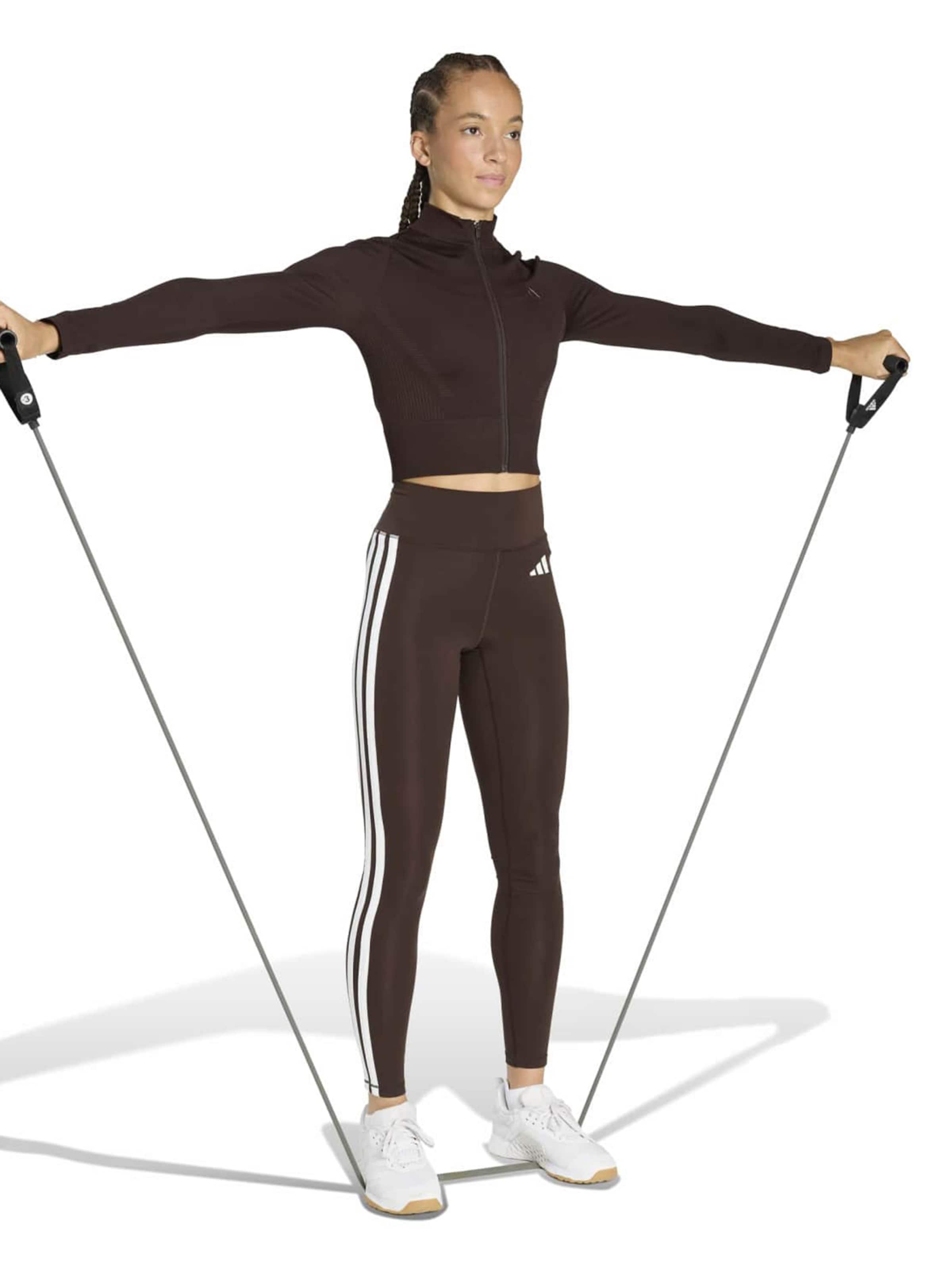 Adidas Performance Кардиган 'Essentials' для спорта в темно-коричневом — фото 4