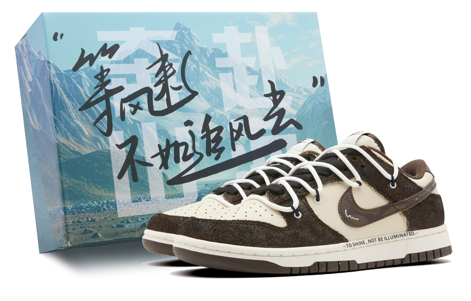 

Кроссовки Nike Dunk Skateboarding Shoes Unisex Low-top Rice / White / Brown, коричневый