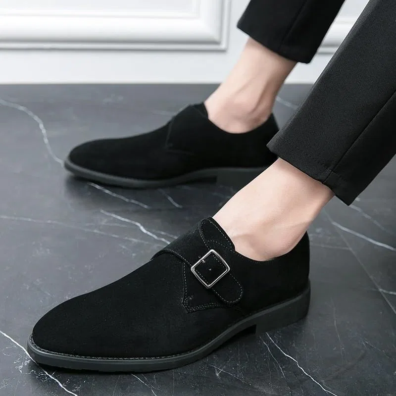 Мужские лоферы Monk Leather Fashion, Black UOPYNE — фото 3
