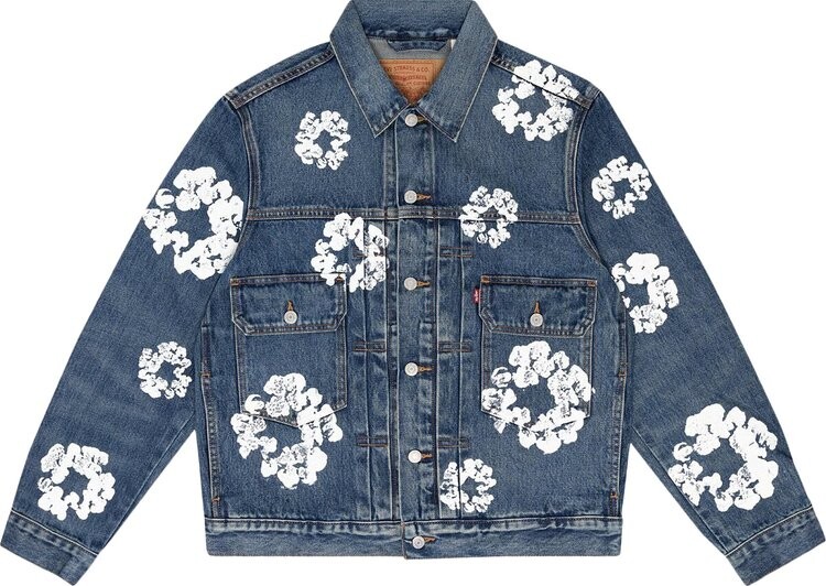 

Куртка Denim Tears Type II All Over Wreath 'Dark Wash', синий