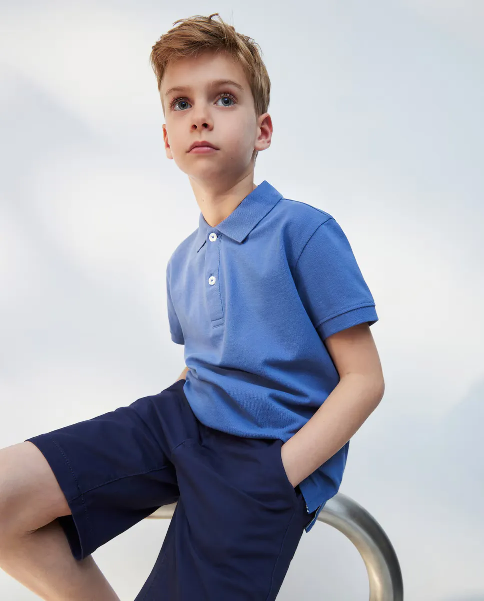 

Базовая рубашка-поло с короткими рукавами для мальчика Kids El Corte Inglés, индиго