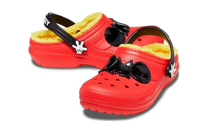 Crocs Классические детские сандалии Disney Mickey с противоскользящей и износостойкой подошвой красные черные — фото 4