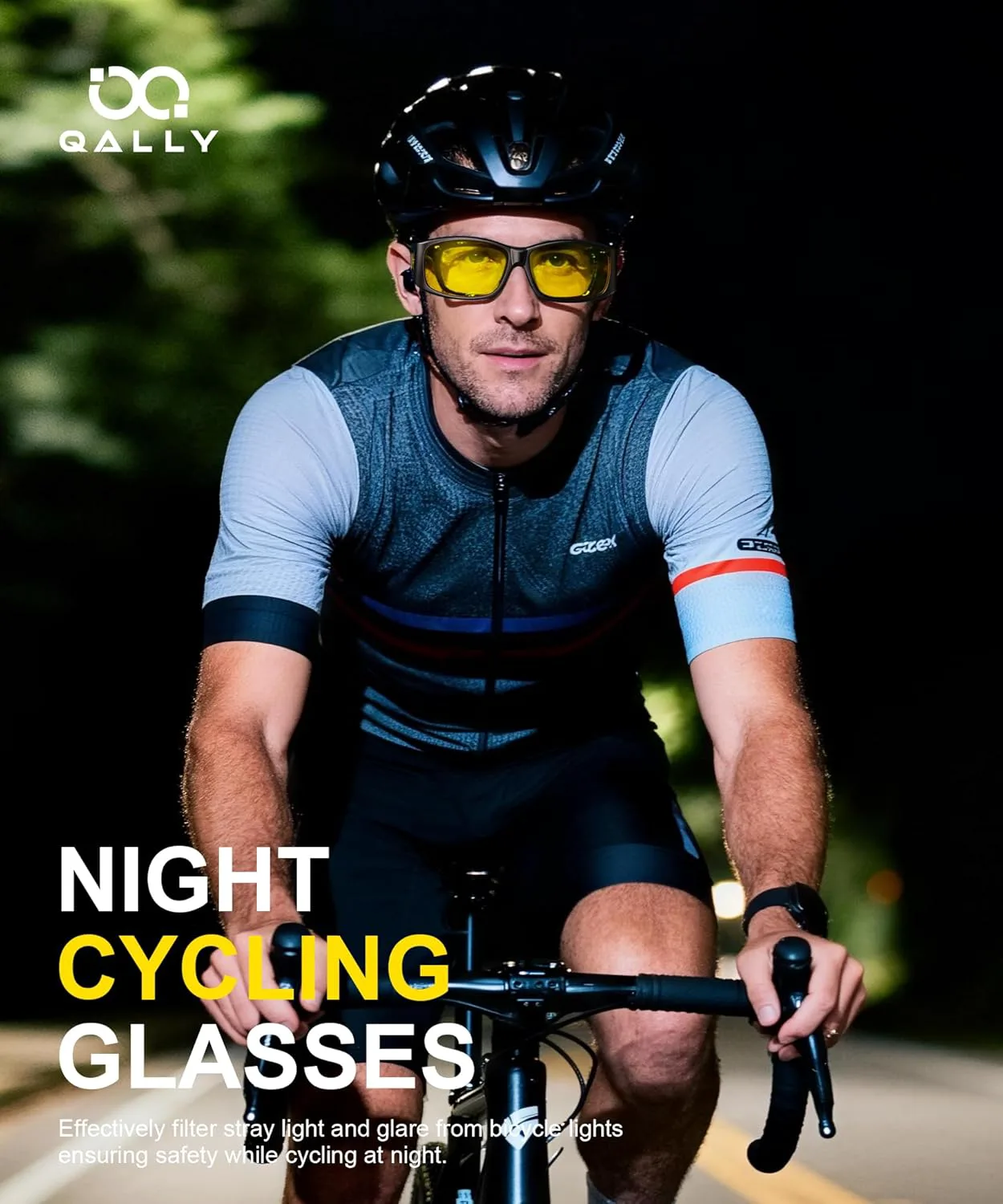 

Очки ночного видения, надеваемые поверх очков, для мужчин и женщин, с обтекаемыми антибликовыми линзами HD для ночного вождения QALLY, A13-black/Wine Red/Purple