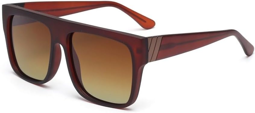 

Солнцезащитные очки в ацетатной оправе, большие, поляризованные, квадратной формы, для мужчин и женщин, с плоской верхней частью, защита от УФ-излучения UV400 WNCKSQ, C3 Brown Brown