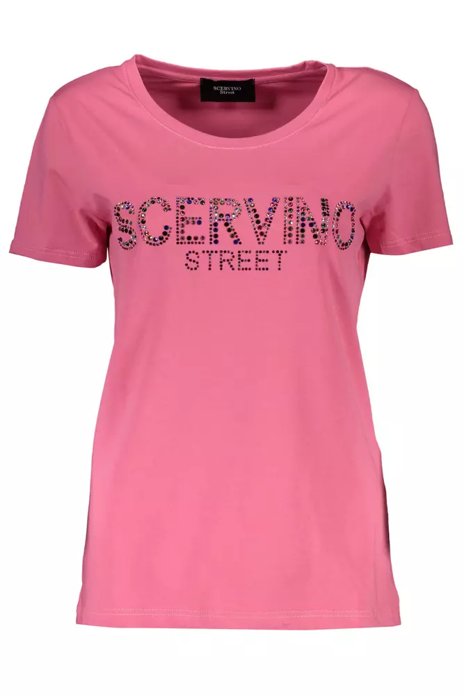 

Розовая хлопковая женская футболка Ermanno Scervino