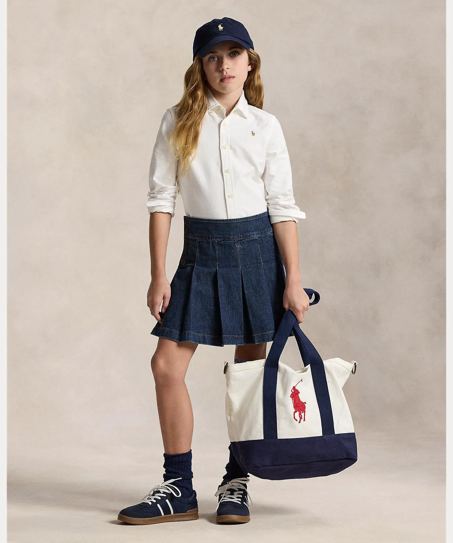 (Девочки 7-16 лет) Хлопковая рубашка Оксфорд Polo Ralph Lauren, 100 White — фото 4