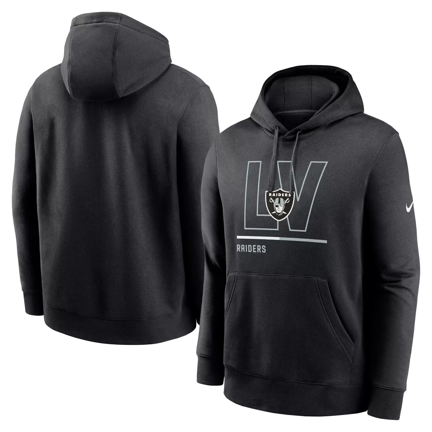 

Мужской черный флисовый пуловер с капюшоном Las Vegas Raiders City Code Club Nike
